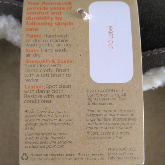 Acorn Comfort Earth Shearling Sheepskin Suede Hard Bottom Bedroom Shoe Slippers - Picture 15 of 16